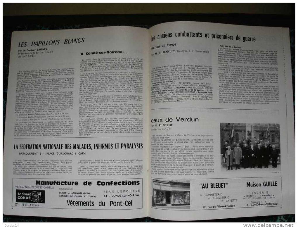 CONDÉ-sur-NOIREAU ( Calvados).  Plaquette de 38 pages Bulletin Municipal N°2 de 1970