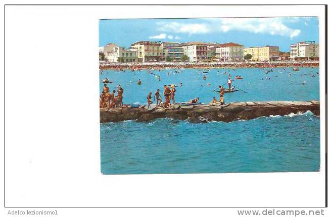 16869)cartolina Illustratoria  Bellaria - Spiaggia E Panorama - Rimini