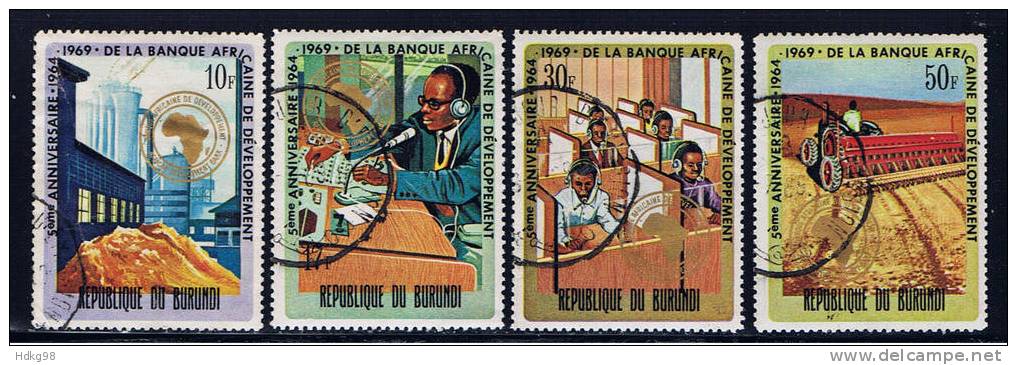 BU Burundi 1969 Mi 502-05A Afrikanische Entwicklungsbank - Gebruikt