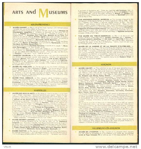 La Provence : Dépliant Touristique En Anglais, English (années 1940) 30 Pages, Villes Et Villages, Hotels, Musées... - Cultural