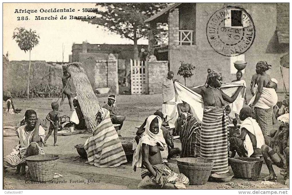 COLLECTION FORTIER N° 285 - AFRIQUE FRANCAISE - SOUDAN - BAMAKO - LE MARCHE - FEMME - SEIN NU - Soudan