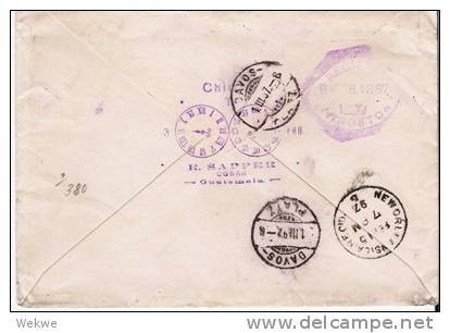 Gua009a/  GUATEMALA -  Brief, Ausstellung Für Zentral Amerika 1897 (Dampfer/Bahn/Zug)  Nach Davos - Guatemala