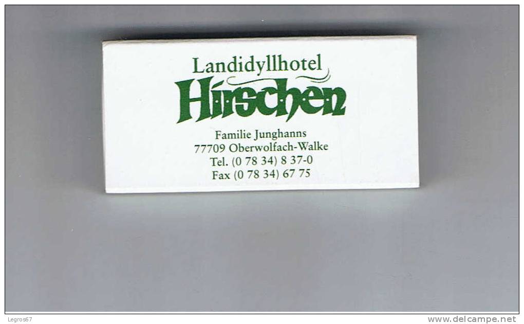 BOÏTE D'ALLUMETTES LANDIDYLLHOTEL HIRSCHEN - Zündholzschachteln