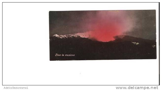 16912)cartolina Illustratoria Etna In Eruzione - Enna