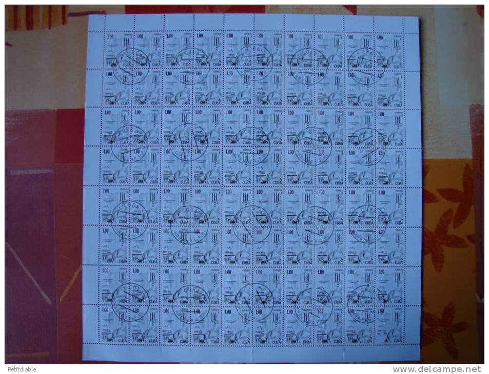 CUBA - Série  complète N° YT 2336/2345 - 1982 - en feuilles entières oblitérées de 80 timbres. petitprix