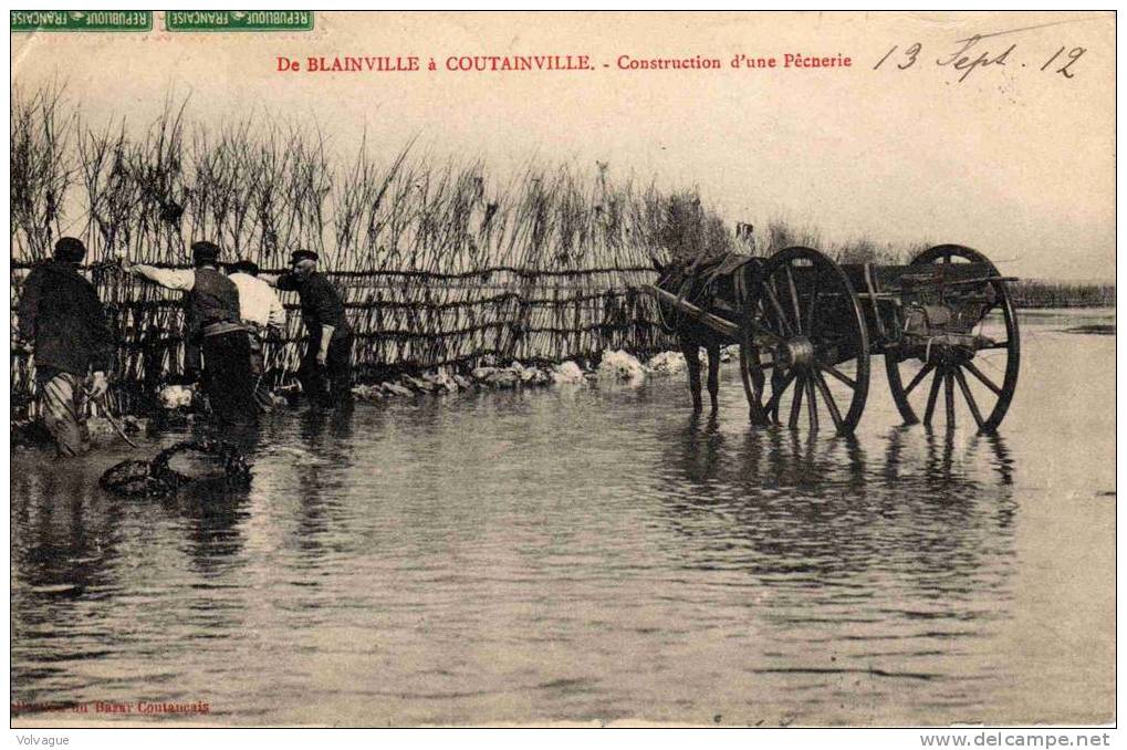 De BLAINVILLE à COUTAINVILLE    Construction D'une Pêcherie - Blainville Sur Mer