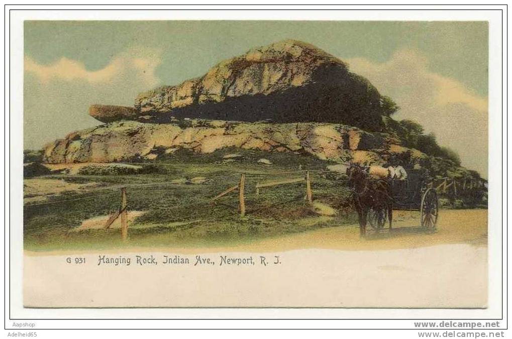 Hanging Rock-Horse And Carriage, Attelage, Indian Ave., Newport, RI Undivided Back Ca 1898-1905 The Rotograph - Newport