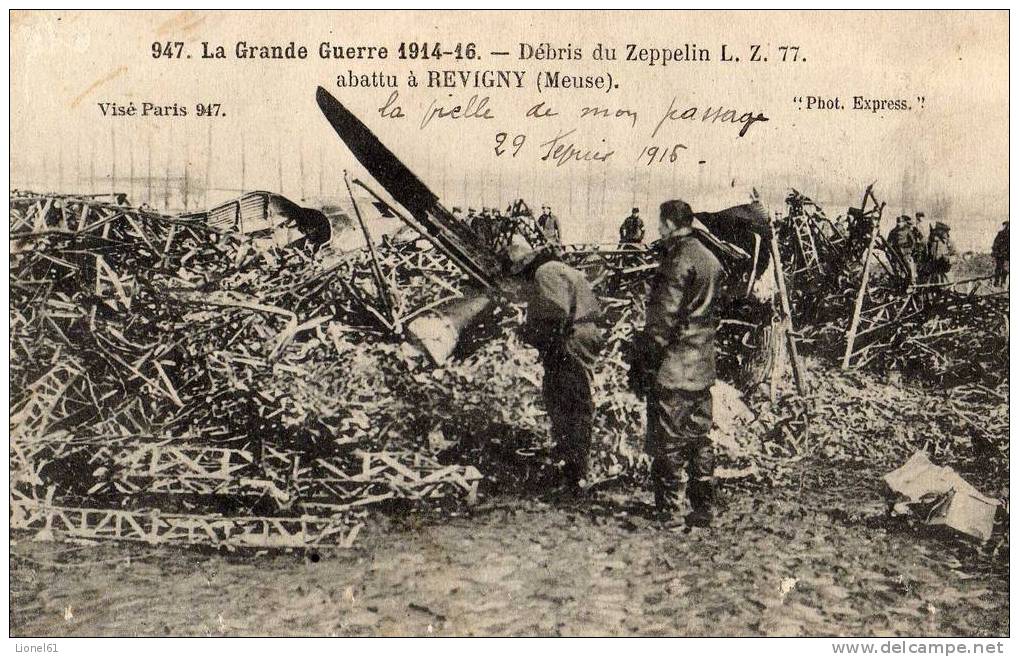 REVIGNY : (55) Débris De Zeppelin L.Z. 77. Abattu à Revigny - Revigny Sur Ornain