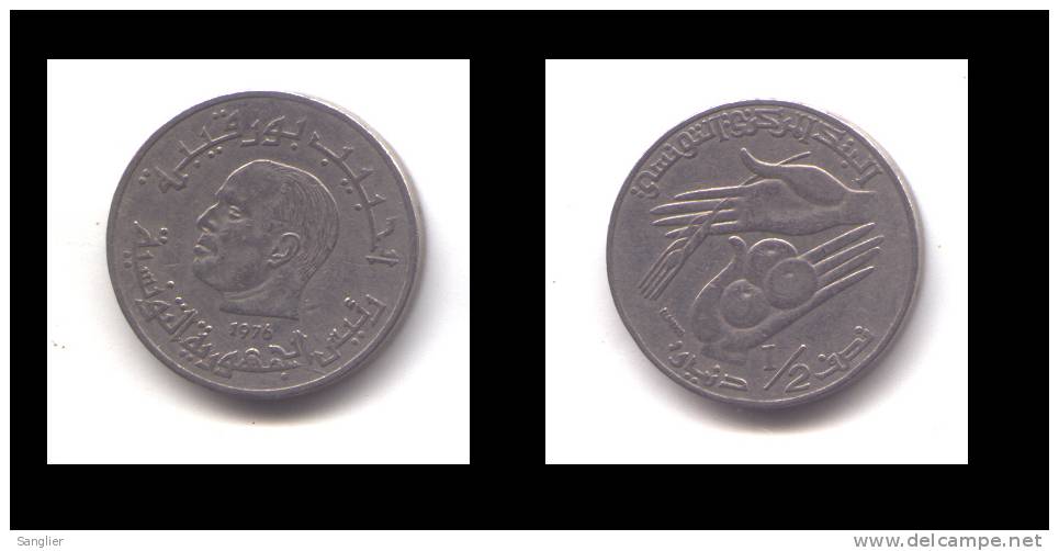 1/2 DINAR 1976 - Túnez