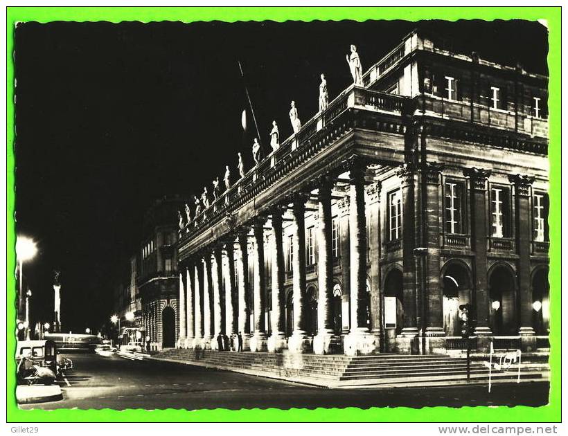 BORDEAUX (33) - LE GRAND THÉATRE ,LA NUIT - CIRCULÉE EN 1964 - ÉDITIONS D´ART YVON - - Bordeaux