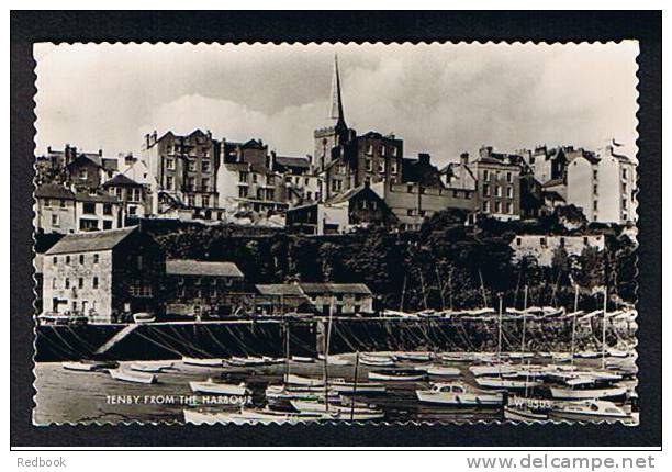 1966 Real Photo Postcard Tenby From The Harbour Pembrokeshire Wales - Ref 287 - Pembrokeshire