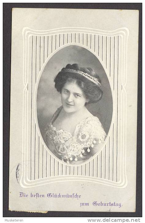 Germany PPC Woman Frau Femme Old Post Card Used Locally In HADERSLEBEN Schleswig 1912 (2 Scans) - Nordschleswig