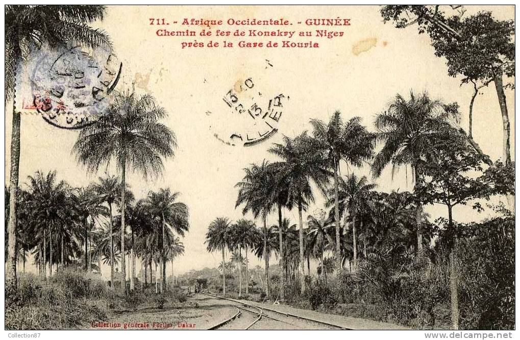 COLLECTION FORTIER N° 711  - AFRIQUE - GUINEE - CHEMIN De FER De KONAKRY Au NIGER Prés De La GARE De KOURIA - Guinée Française