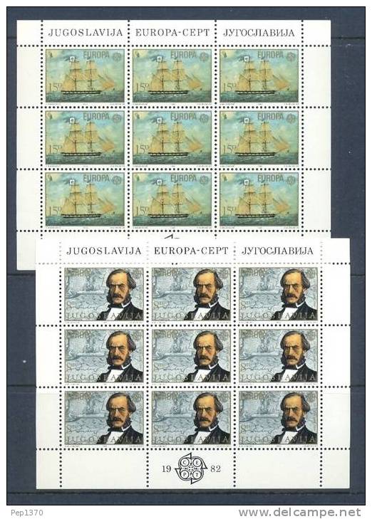 YUGOSLAVIA 1982 EUROPA CEPT 2 MINI HOJITAS - YVERT 1804/1805 - 1982