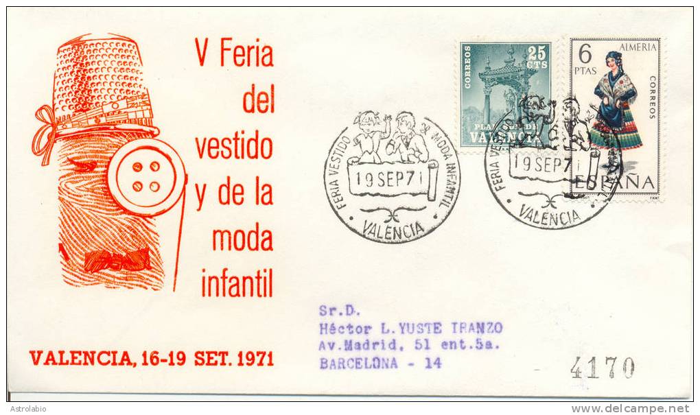 Espagne 1971 " Feria Vestido Y Moda Infantil " Obliteration, Recommande - Textil