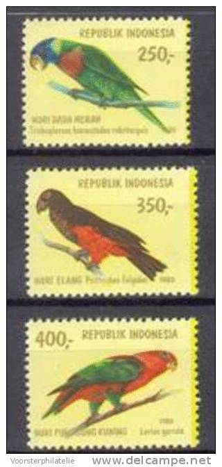 INDONESIA MNH ** 1980 ZBL 1026-28 FORM SHEET PAPEGAAI PARROT PERROQUET - Pappagalli & Tropicali