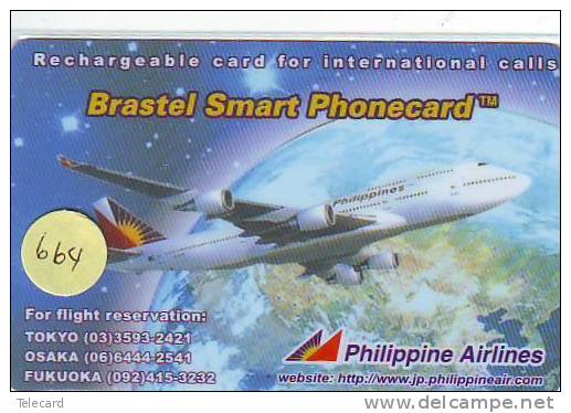 Avions Sur Telecarte PHILIPPINES AIRLINES (664) TELEFONKARTE FLUGZEUG * Air Vliegtuig Aeroplani Airplane Aeroplanos - Aviones