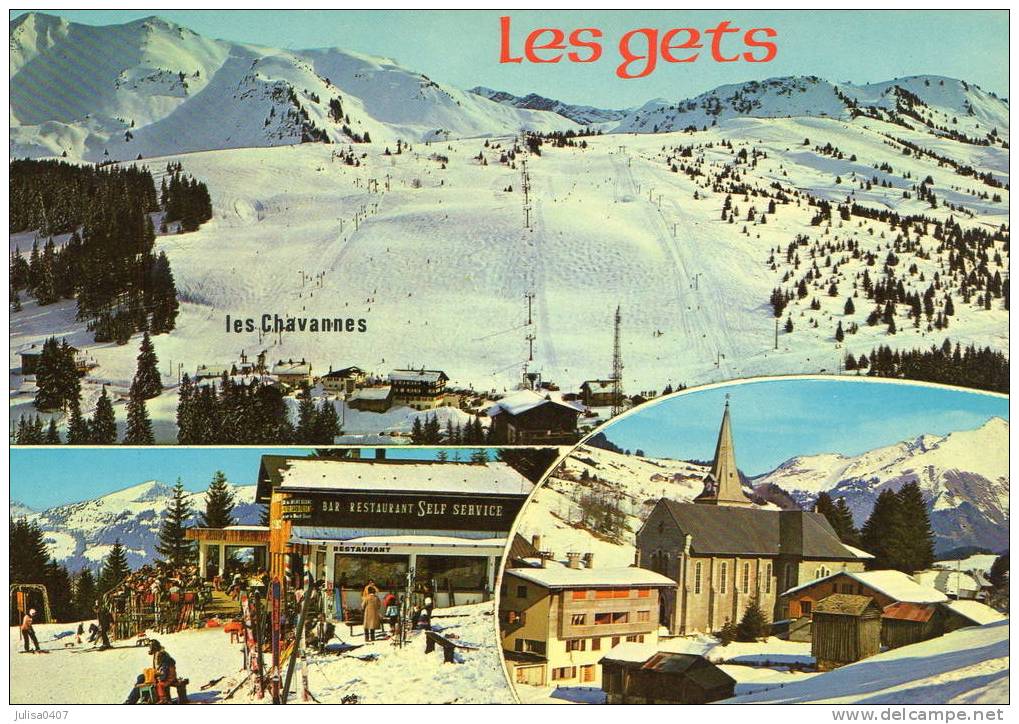 LES GETS (74) Cpsm Carte à 3 Vues - Les Gets