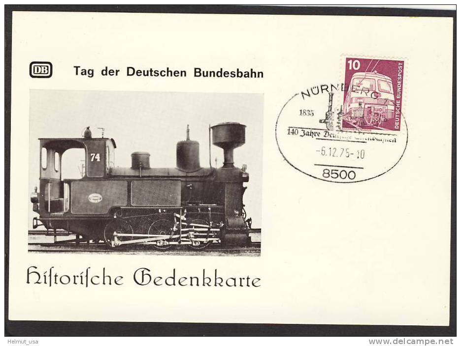 Historische Gedenkkarte "Tag Der Deutschen Bundesbahn" - Eisenbahnen