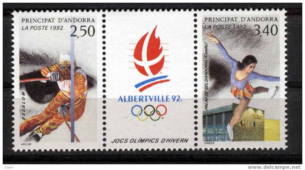 Andorre Français - 414A** (YT) - Jeux Olympiques D´hiver 1992, à Albertville (France) - Disciplines Olympiques. - Hiver 1992: Albertville