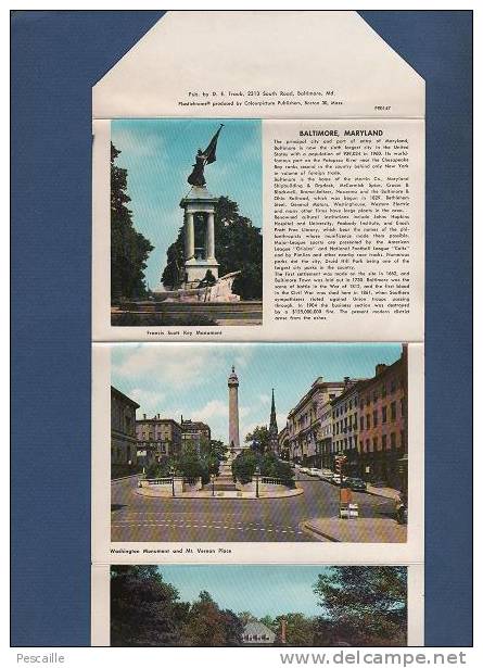 GREETINGS FROM BALTIMORE MARYLAND - 14 NATURAL COLOR VIEWS - SOUVENIR FOLDER OF BALTIMORE MARYLAND - Baltimore