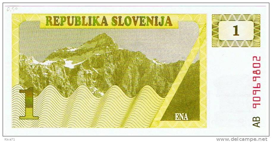 1 Tolar    "SLOVENIE"       UNC      Ro 50 - Eslovenia