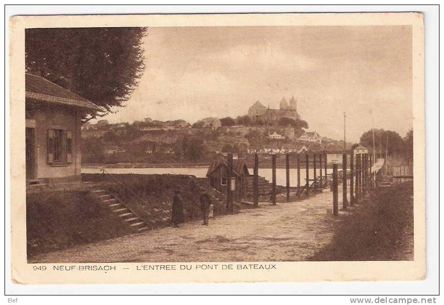 NEUF - BRISACH (Haut-Rhin, Alsace) : L'Entrée Du Pont De Bateaux; Aout 1939  ; TB - Neuf Brisach