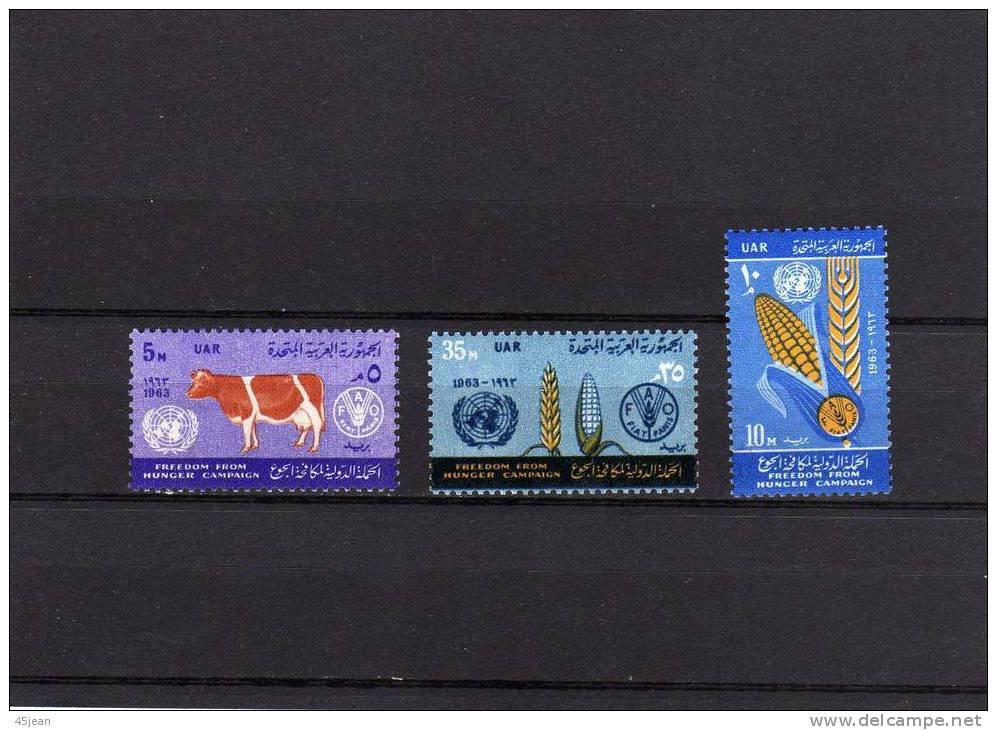 Egypte: 1963 Y&T N°361-63 , Lutte Contre La Faim, Freedom From Hunger - Against Starve