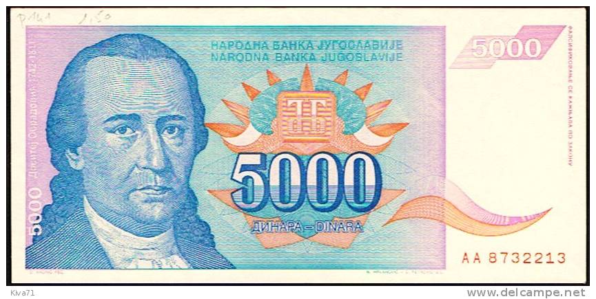 5000 Dinara   "YOUGOSLAVIE"   1994    P141  UNC    Bc151 - Yugoslavia