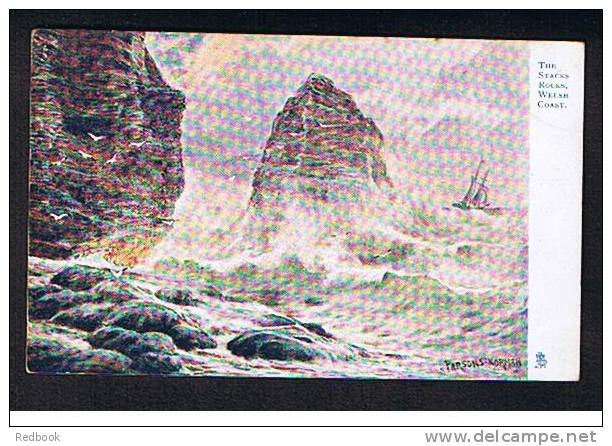 Early Raphael Tuck "Aquarette" Postcard Sailing Boat Off The Stacks Rocks Pembrokeshire Wales - Ref 288 - Pembrokeshire