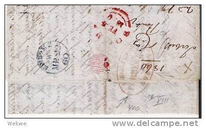 IB073/  INDIEN - Bombay 1860, Onforwarding Agency + London Paid, Via Marseiles - 1858-79 Compagnie Des Indes & Gouvernement De La Reine