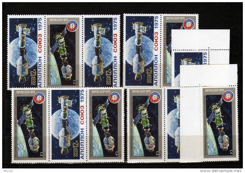 ZD- Varianten Apollo - Sojus Raumfahrt 1975 UdSSR SU CCCP 4371/4 + 4 ZD ** 14€ - Europa