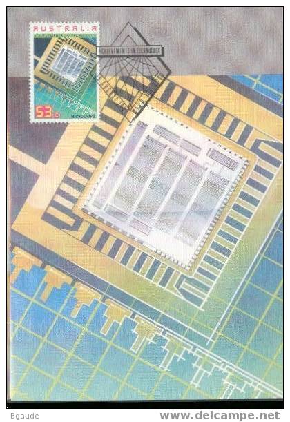 AUTRALIE Carte Maximum Num.yvert 1023 INDUSTRIE MICRO PROCESSEUR - Maximumkaarten