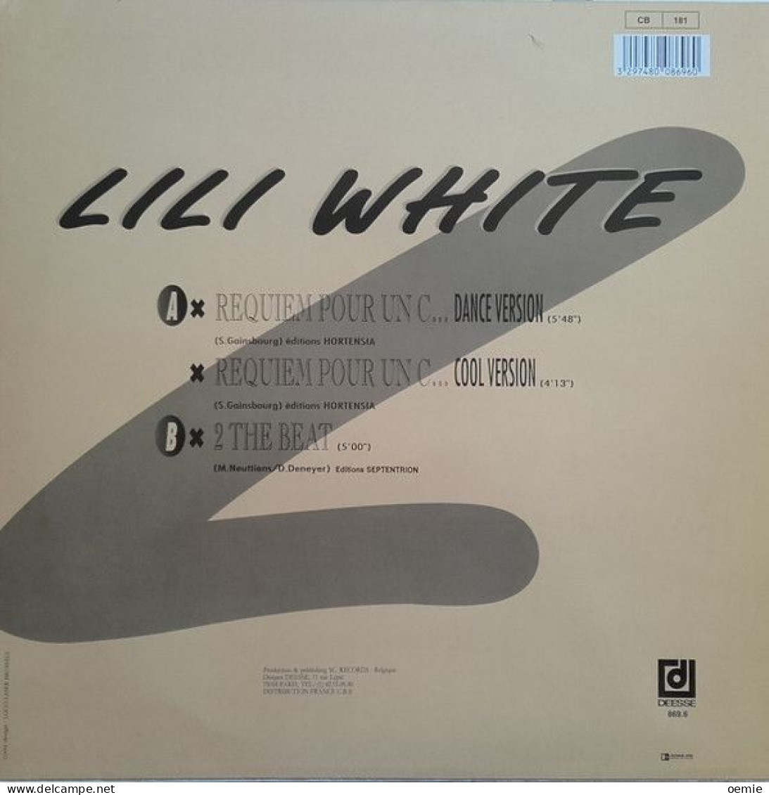 LILI  WHITE  CHANTE GAINSBOURG  REQUIEM  POUR UN CON - 45 Rpm - Maxi-Single
