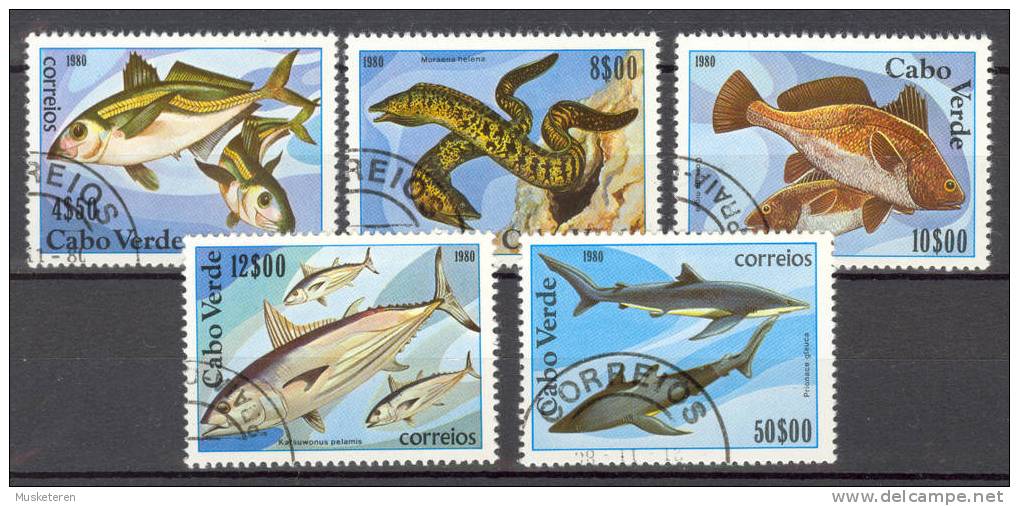 Cabo Verde 1980 SG. 486-90 Fish Fische Set Of 5 - Islas De Cabo Verde