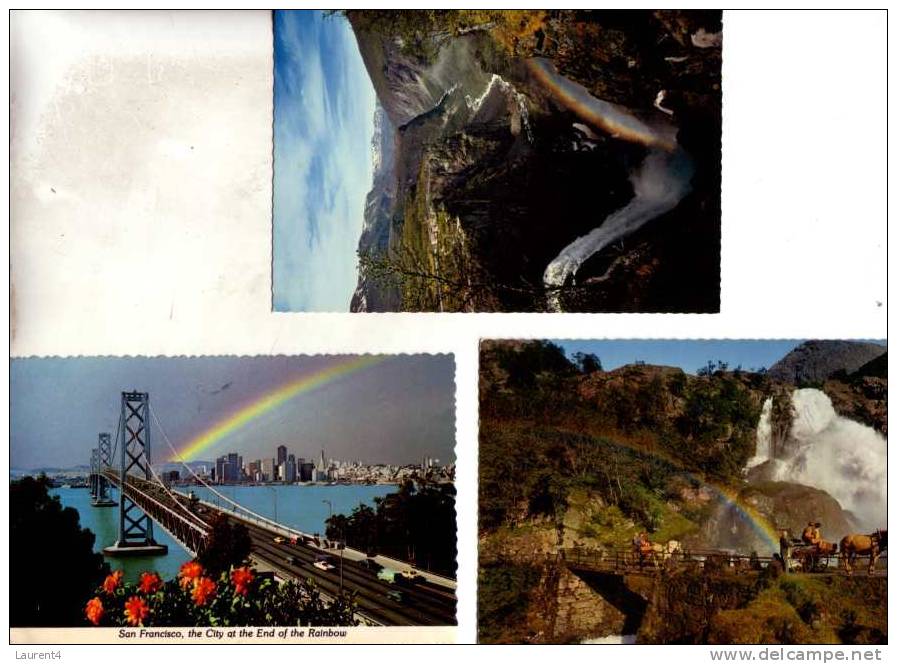 3 Rainbow Postcards - Carte Sur Les Arc En Ciel - Astronomie