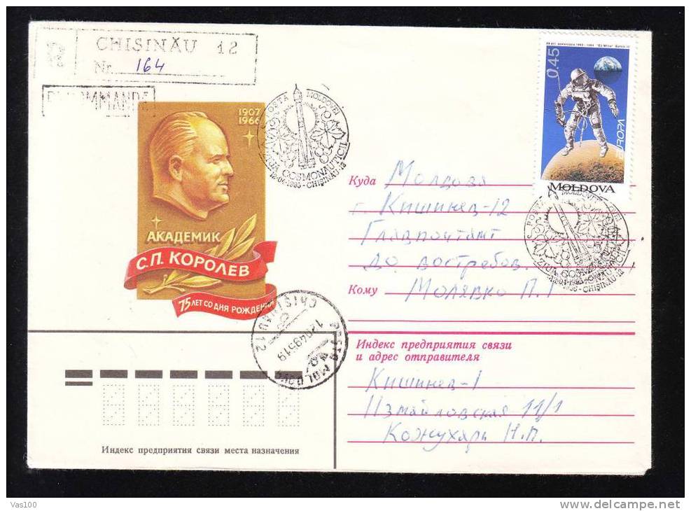 MOLDOVA 1995 ESPACE REGIDTRED COVER,STAMP ON COVER RARE PMK FDC! - UdSSR