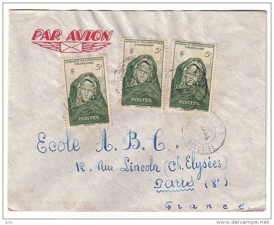 A.O.F. - Lettre Pour Paris Dallay 3x37 Cote 12 € - Covers & Documents