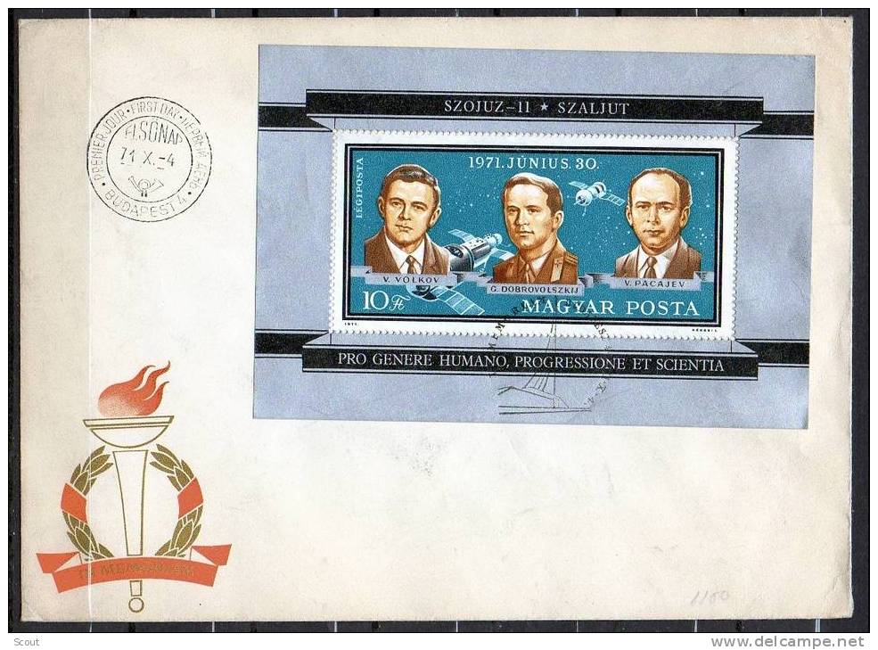 UNGHERIA - HUNGARY - HONGRIE - 1971 - SZOJUZ 11 - YT BF 89 DENTELLATO FDC - Europe