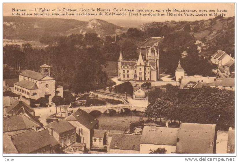 NISMES - L´Eglise Et Le Château Licot De Nismes. - Couvin