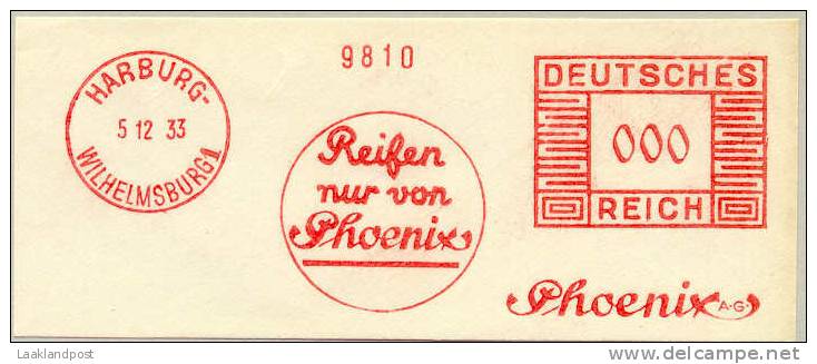 Germany Top Meter Phoenix Reifen Tires Rubber Harburg 5-12-1933 - Fysica