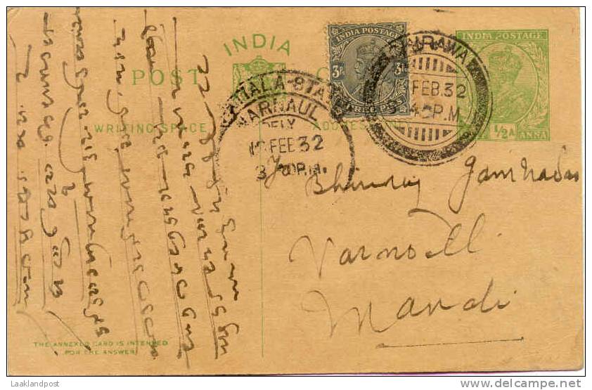 India Postal Stationary Upgraded 13-2-1932 - Andere & Zonder Classificatie