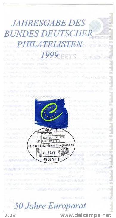 50 Jahre Europarat Jahresgabe 1999 Emblem BRD 2049 Jahresgabe 21 SST 16€ - 1999