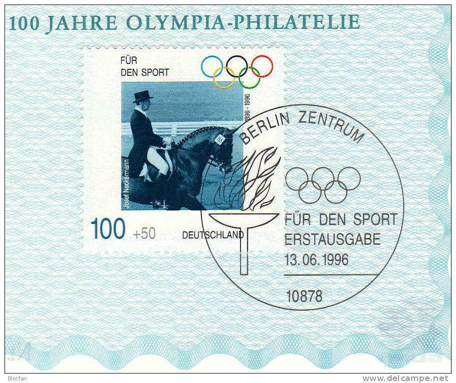 Olympiasieger Jahresgabe 1996 Sporthilfe BRD **/o 1861/4 + Jahresblock 18 SST 53€ - Pattinaggio Artistico