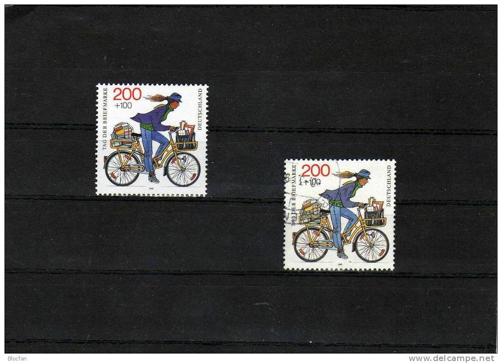 Briefträgerin Jahresgabe 1995 Tag Der Briefmarke BRD **/o 1814 + Jahresblock 17 SST 43€ - Vélo