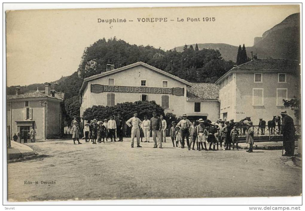 VOREPPE. - L'HÔTEL DU PETIT PARIS. - Le Pont 1915. - Voreppe