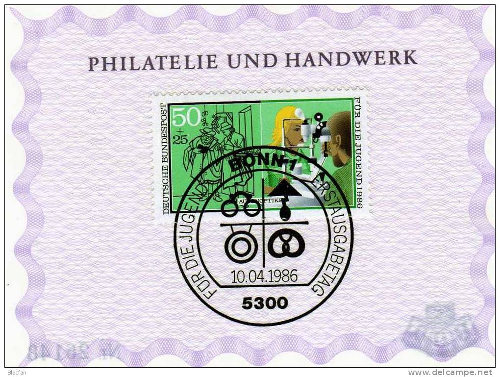 Jugend Handwerksberufe Jahresgabe 1986 BRD ** / O 1274/7 + Jahresblock 8 SST 41€ - Sonstige & Ohne Zuordnung