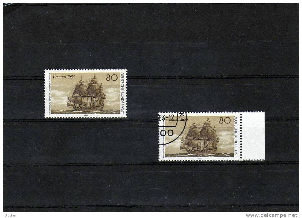 Einwanderung In Amerika Jahresgabe 1983 BRD ** / O 1180 + Jahresblock 5 SST 35€ - Autres (Mer)