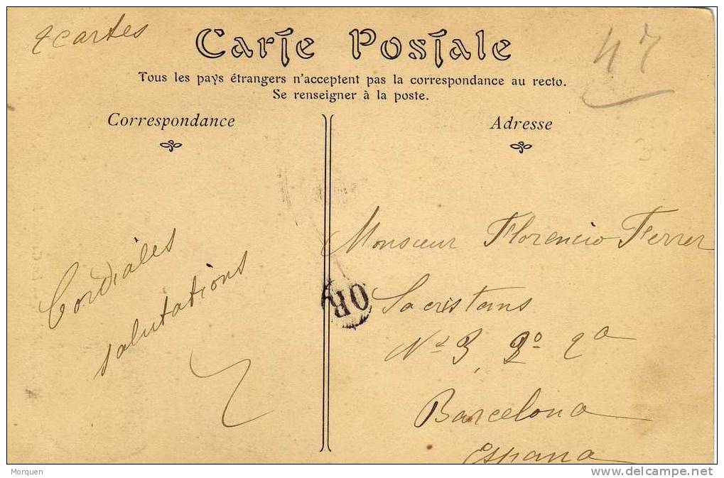 Postal Beauvais (Oise) A España 1906  OR En Circulo - Lettres & Documents