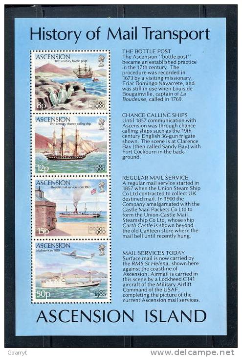 Ascension Scott 260A MNH VF History Of Mail Transport Souvenir Sheet - Ascensión